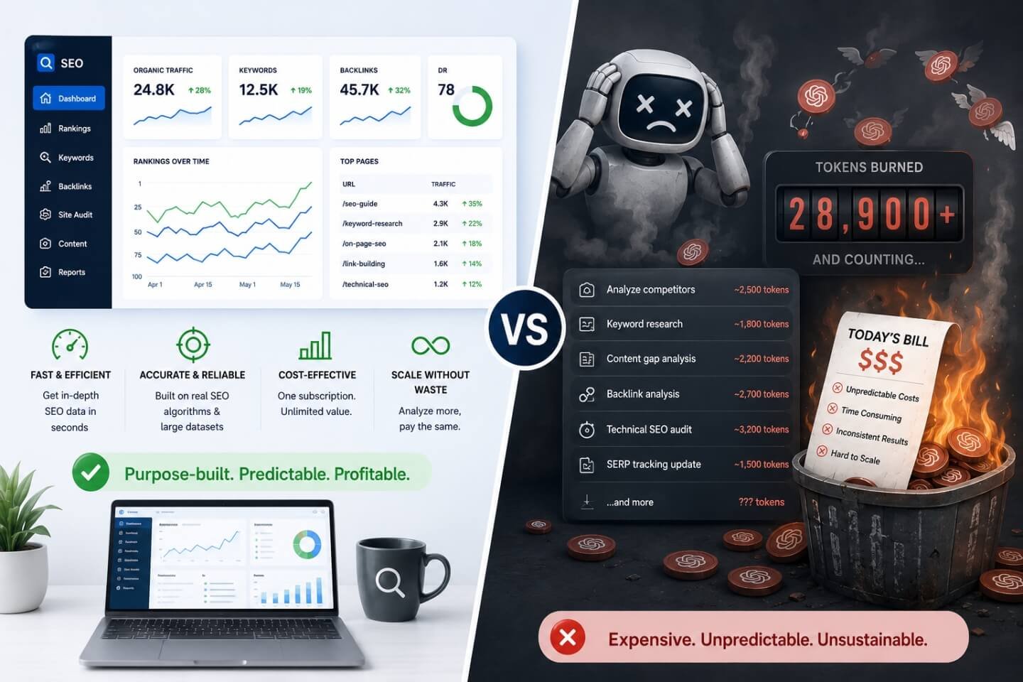 Why a Dedicated SEO Tool Beats Burning AI Tokens on Every Task | Herenkou